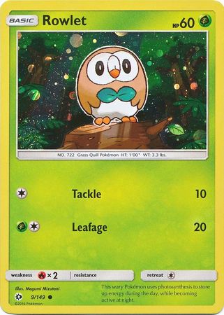 Rowlet (9/149) (Cosmos Holo) [Sun & Moon: Base Set] | Good Games Adelaide SA
