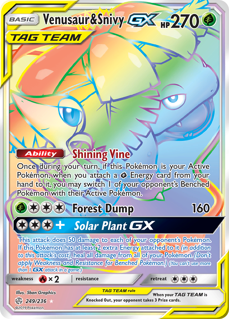 Venusaur & Snivy GX (249/236) [Sun & Moon: Cosmic Eclipse] | Good Games Adelaide SA