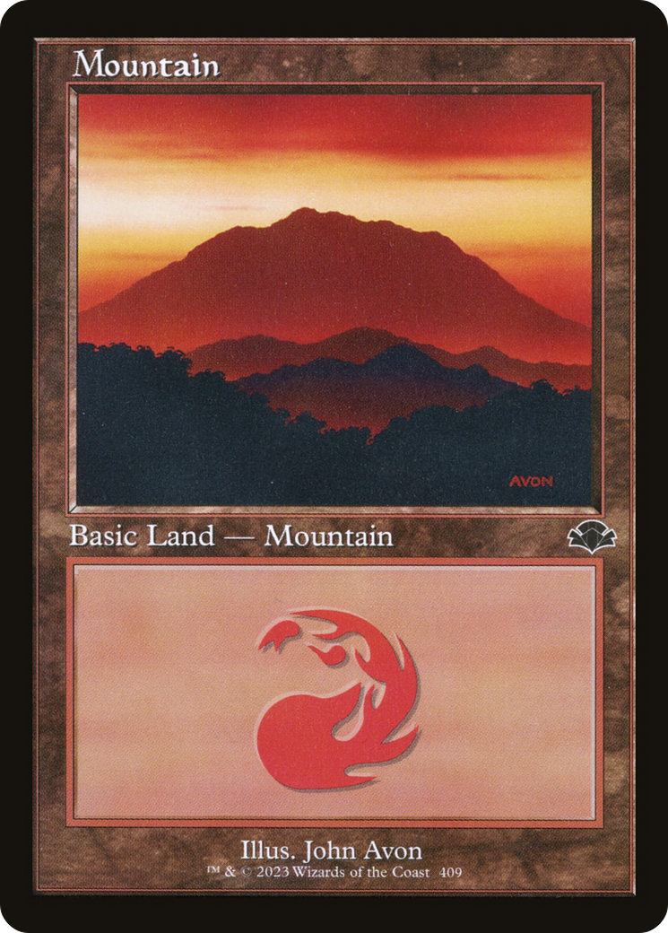 Mountain (409) (Retro) [Dominaria Remastered] | Good Games Adelaide SA