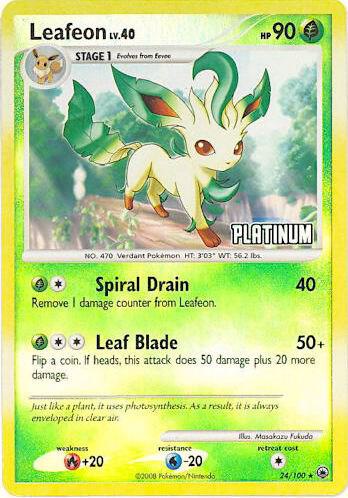 Leafeon 24 100 Platinum 024/100 (Burger King Promos)  - Reverse Holofoil | Good Games Adelaide SA