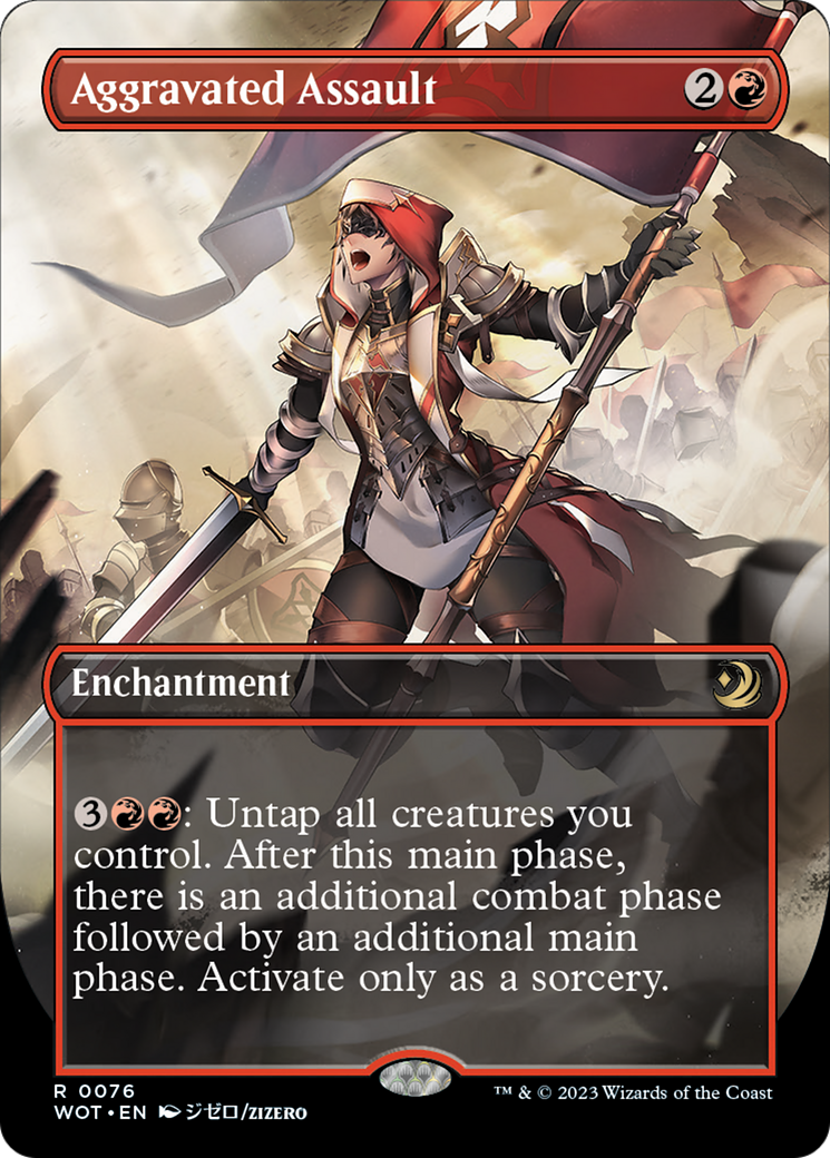 Aggravated Assault (Anime Borderless) [Wilds of Eldraine: Enchanting Tales] | Good Games Adelaide SA