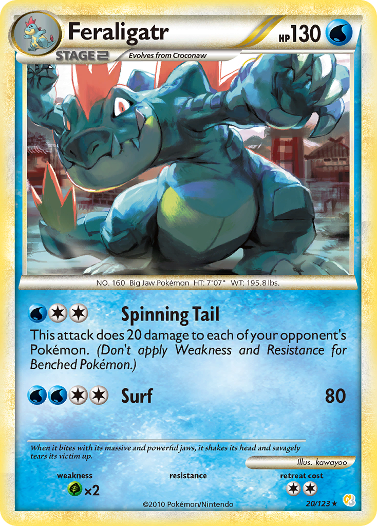 Feraligatr (20/123) [HeartGold & SoulSilver: Base Set] | Good Games Adelaide SA