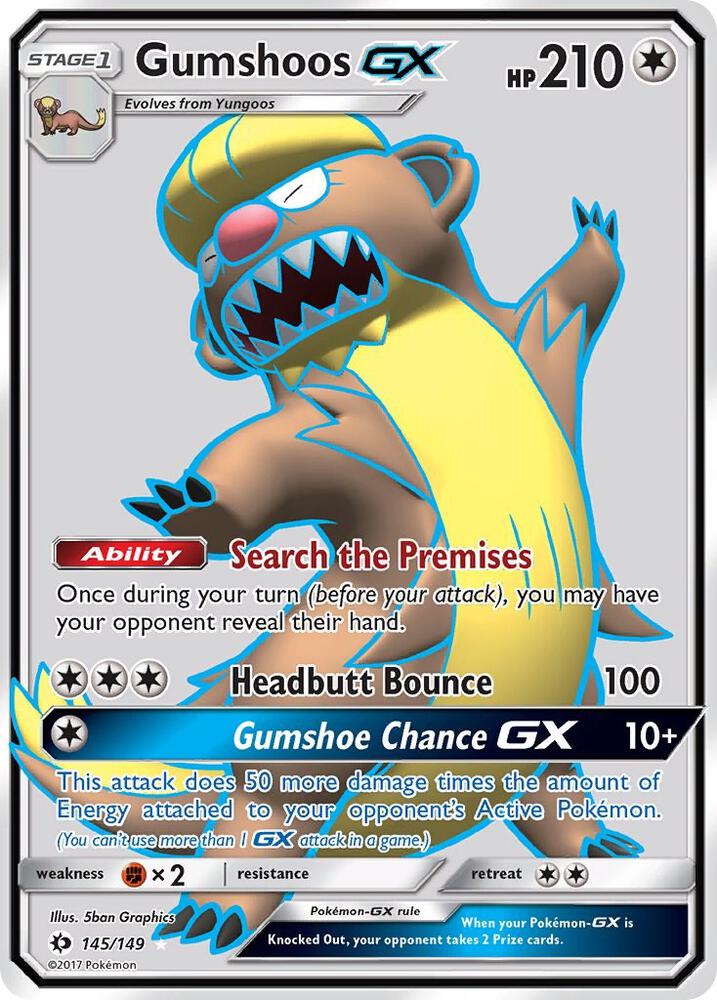 Gumshoos GX Full Art 145/149 (SM Base Set)  - Holofoil | Good Games Adelaide SA