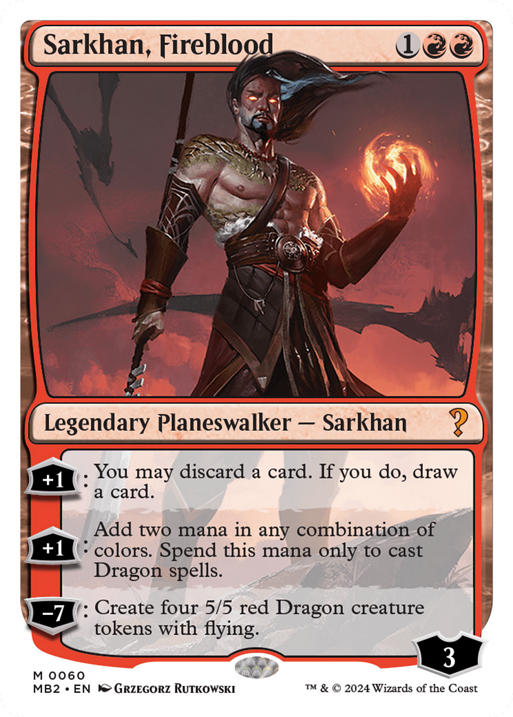 Sarkhan, Fireblood (White Border) [Mystery Booster 2] | Good Games Adelaide SA