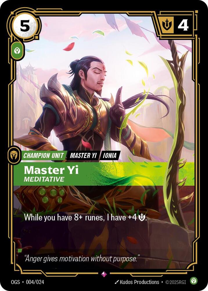 Master Yi Meditative 004/024 (Origins: Proving Grounds)  | Good Games Adelaide SA