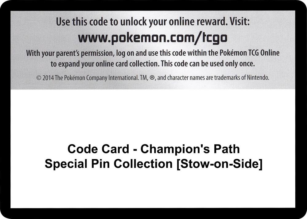 Code Card Champions Path Special Pin Collection Stow on Side  (Champion's Path)  | Good Games Adelaide SA