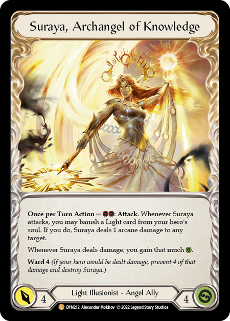 Invoke Suraya // Suraya, Archangel of Knowledge [DYN212] (Dynasty)  Rainbow Foil | Good Games Adelaide SA