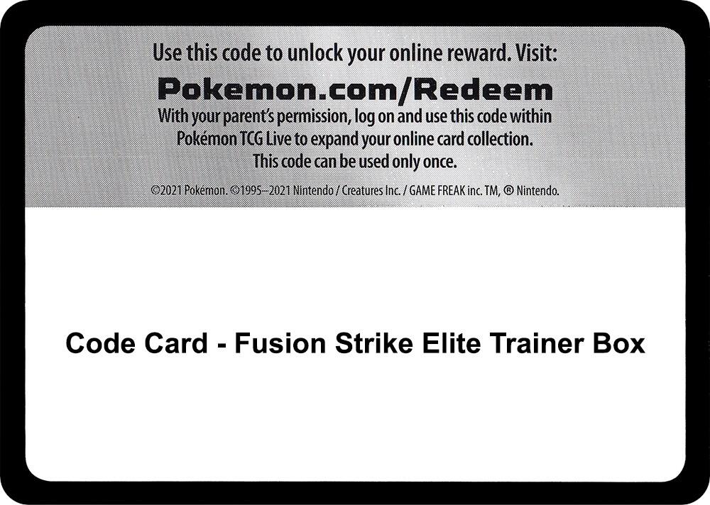 Code Card Fusion Strike Elite Trainer Box  (SWSH08: Fusion Strike)  | Good Games Adelaide SA