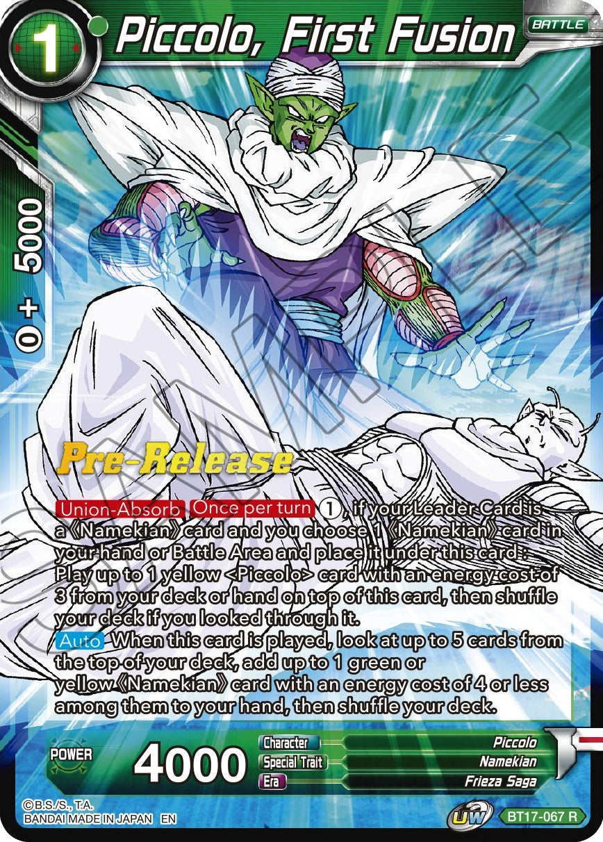 Piccolo, First Fusion (BT17-067) [Ultimate Squad Prerelease Promos] | Good Games Adelaide SA