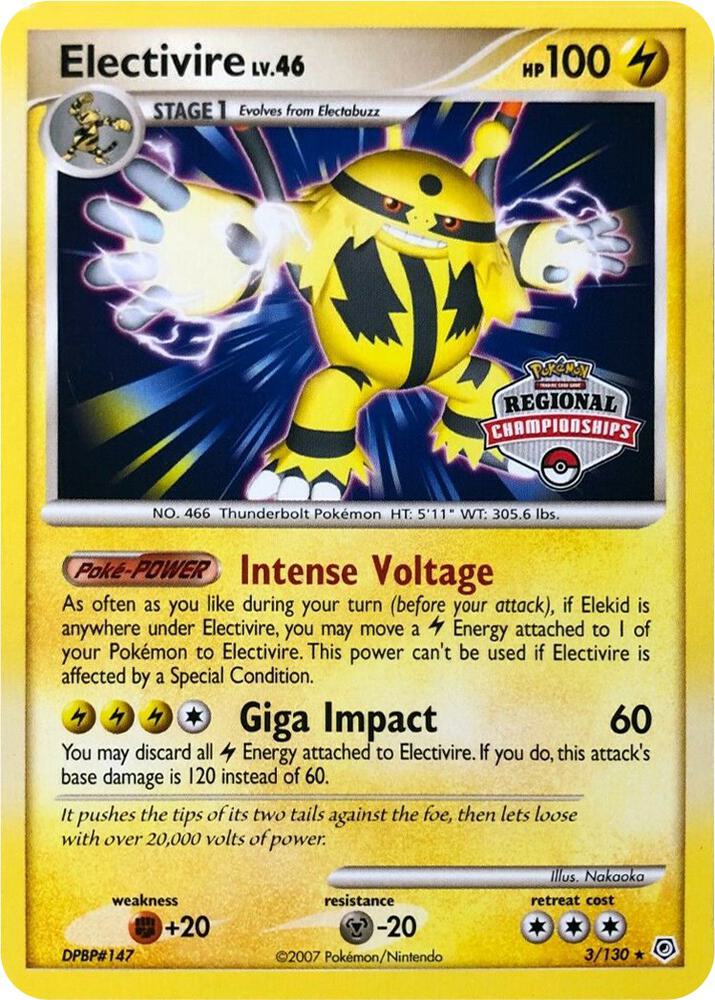 Electivire 3 130 Regional Championships 003/130 (League & Championship Cards)  | Good Games Adelaide SA