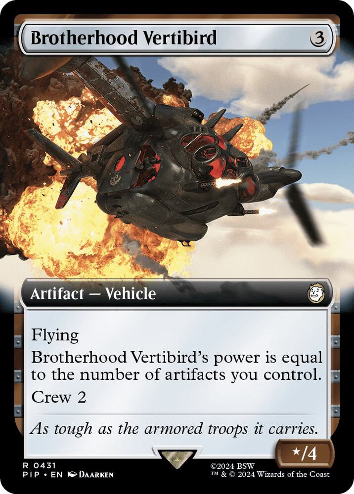 Brotherhood Vertibird Extended Art 431 (Universes Beyond: Fallout)  - Foil | Good Games Adelaide SA