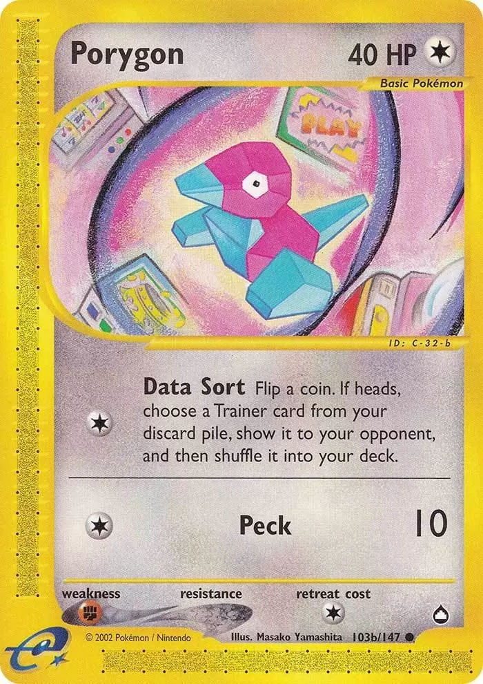 Porygon (103b/147) [Aquapolis] | Good Games Adelaide SA