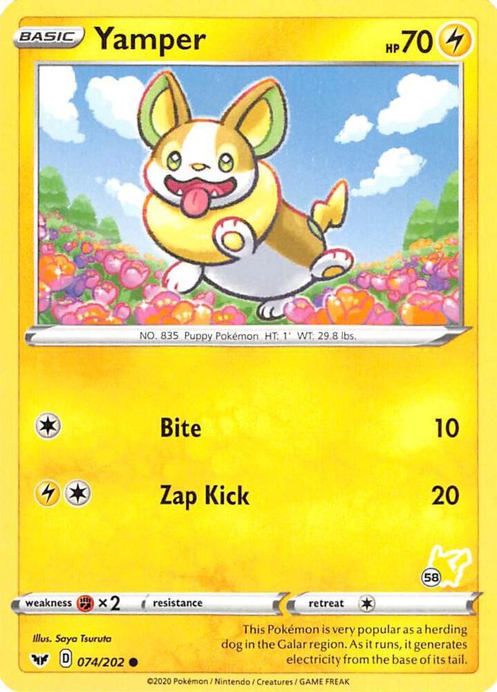Yamper 074 202 58 Pikachu Stamped 074/202 (Battle Academy 2022)  | Good Games Adelaide SA