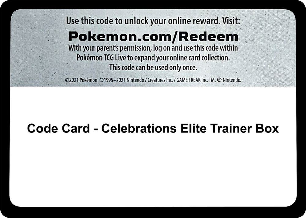 Code Card Celebrations Elite Trainer Box  (Celebrations)  | Good Games Adelaide SA
