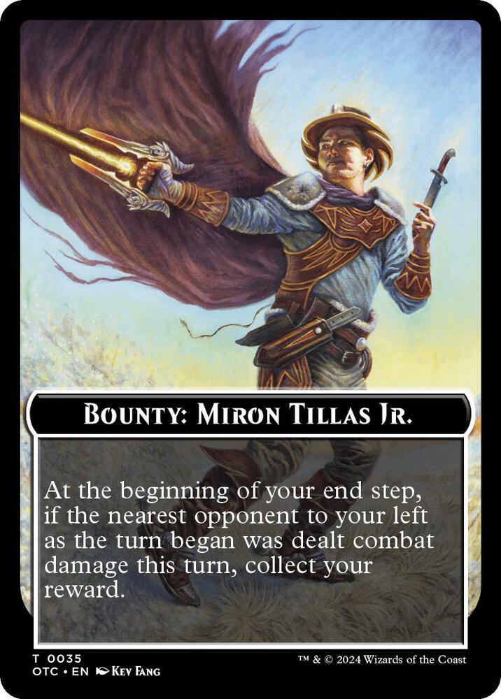 Bounty Miron Tillas Jr Bounty Rules Double Sided Token 35 (Commander: Outlaws of Thunder Junction)  | Good Games Adelaide SA