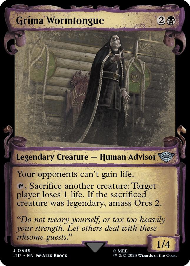 Grima Wormtongue 539 (Universes Beyond: The Lord of the Rings: Tales of Middle-earth)  - Showcase Scroll Foil | Good Games Adelaide SA