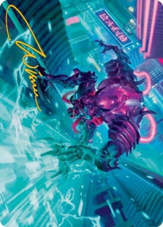 Surgehacker Mech Art Card Gold Stamped Signature 45 (Art Series: Kamigawa: Neon Dynasty)  | Good Games Adelaide SA