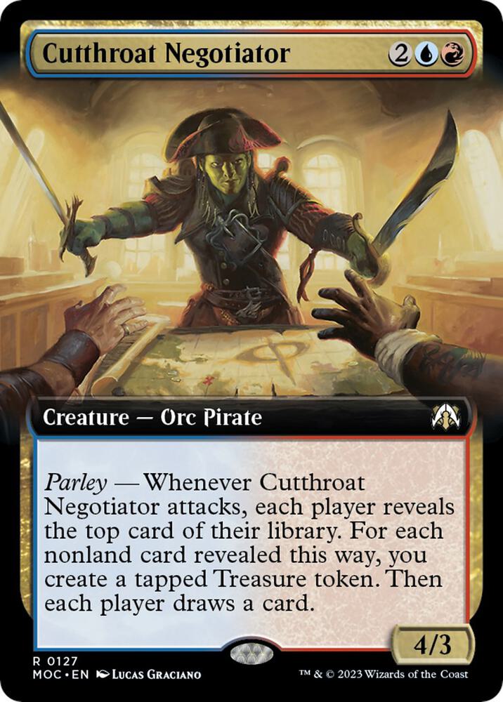 Cutthroat Negotiator 127 (Commander: March of the Machine)  - Extended Art | Good Games Adelaide SA