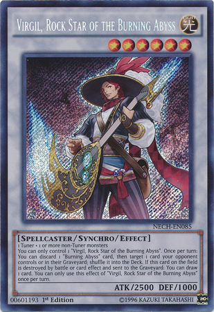 Virgil, Rock Star of the Burning Abyss [NECH-EN085] Secret Rare | Good Games Adelaide SA