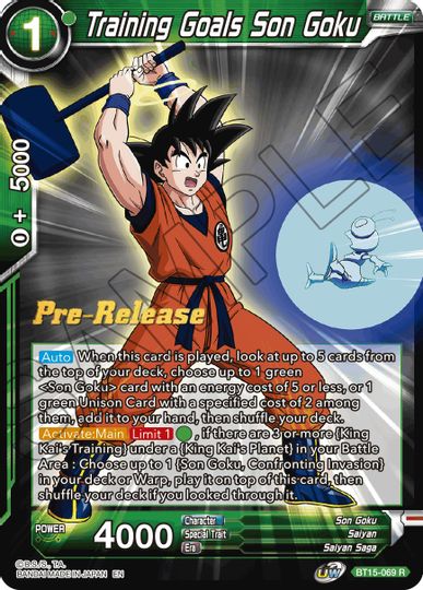Training Goals Son Goku (BT15-069) [Saiyan Showdown Prerelease Promos] | Good Games Adelaide SA