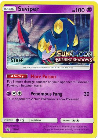 Seviper (SM46) (Staff Prerelease Promo) [Sun & Moon: Black Star Promos] | Good Games Adelaide SA