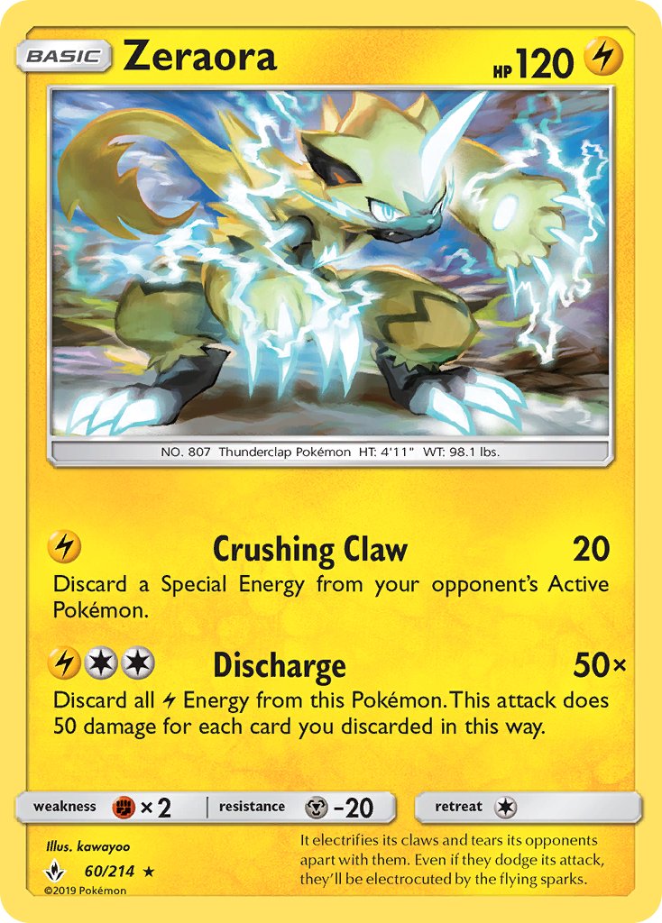 Zeraora (60/214) (Cracked Ice Holo) (Theme Deck Exclusive) [Sun & Moon: Unbroken Bonds] | Good Games Adelaide SA