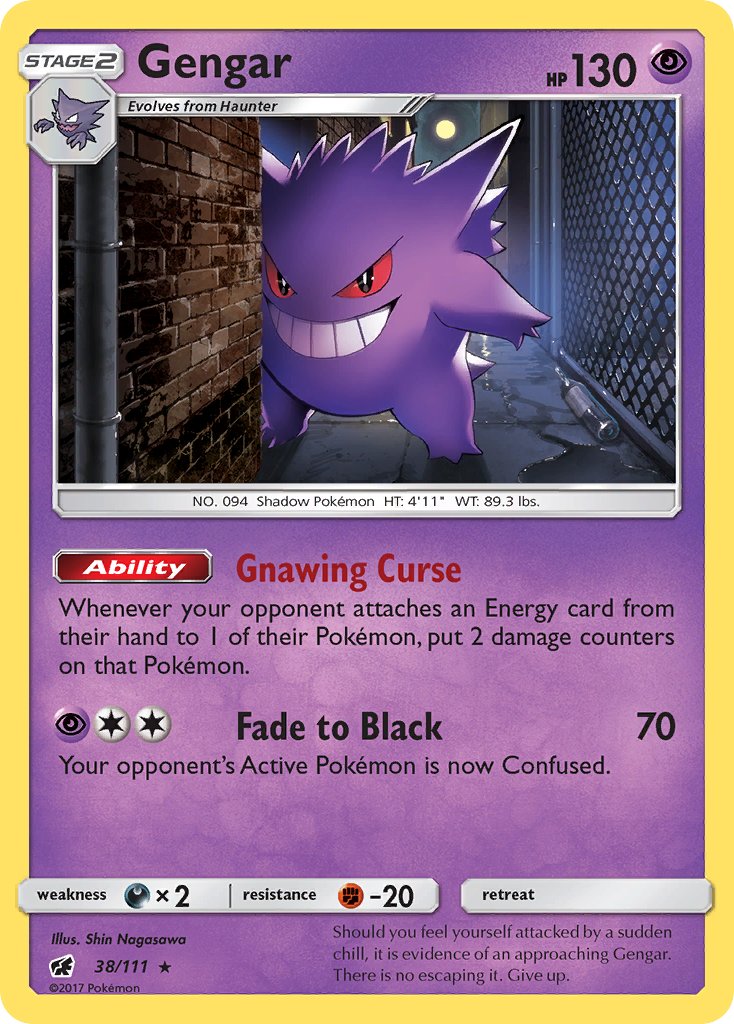 Gengar (38/111) (Prerelease Kit Exclusive) (Theme Deck Exclusive) [Sun & Moon: Crimson Invasion] | Good Games Adelaide SA