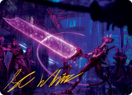 Enormous Energy Blade Art Card (Gold-Stamped Signature) [Kamigawa: Neon Dynasty Art Series] | Good Games Adelaide SA