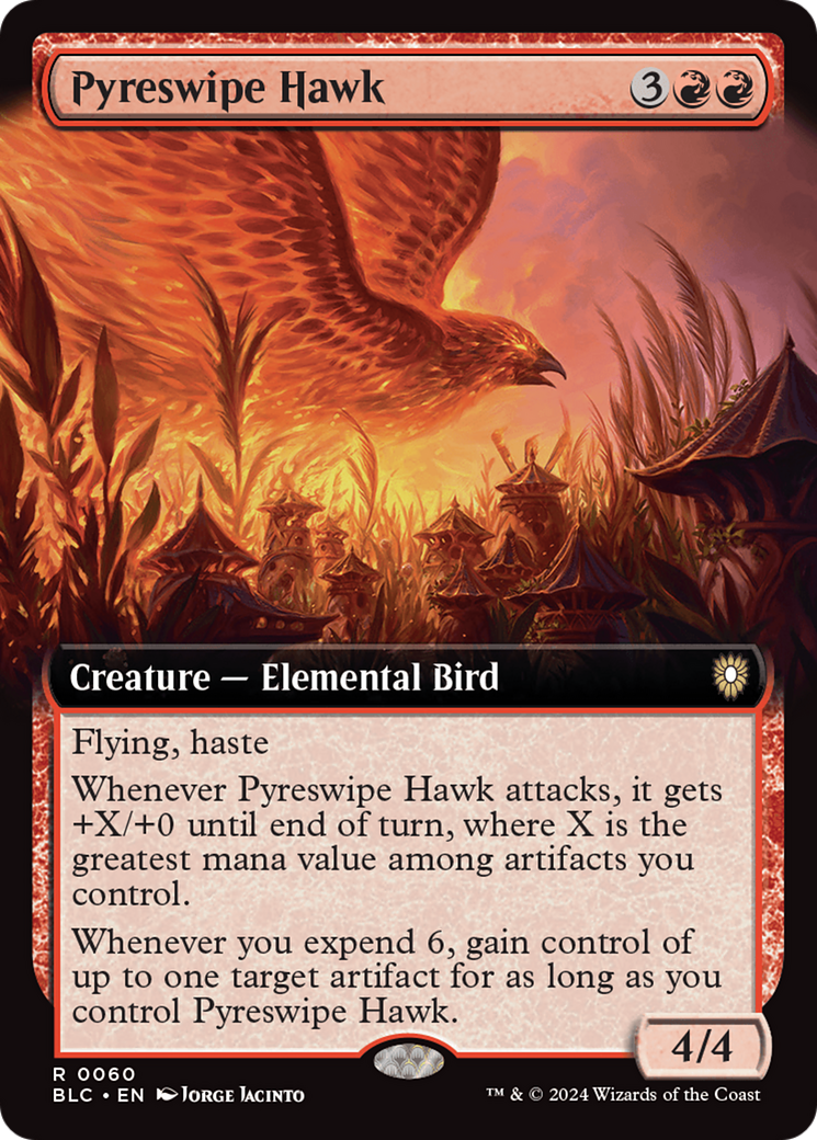 Pyreswipe Hawk (Extended Art) [Bloomburrow Commander] | Good Games Adelaide SA