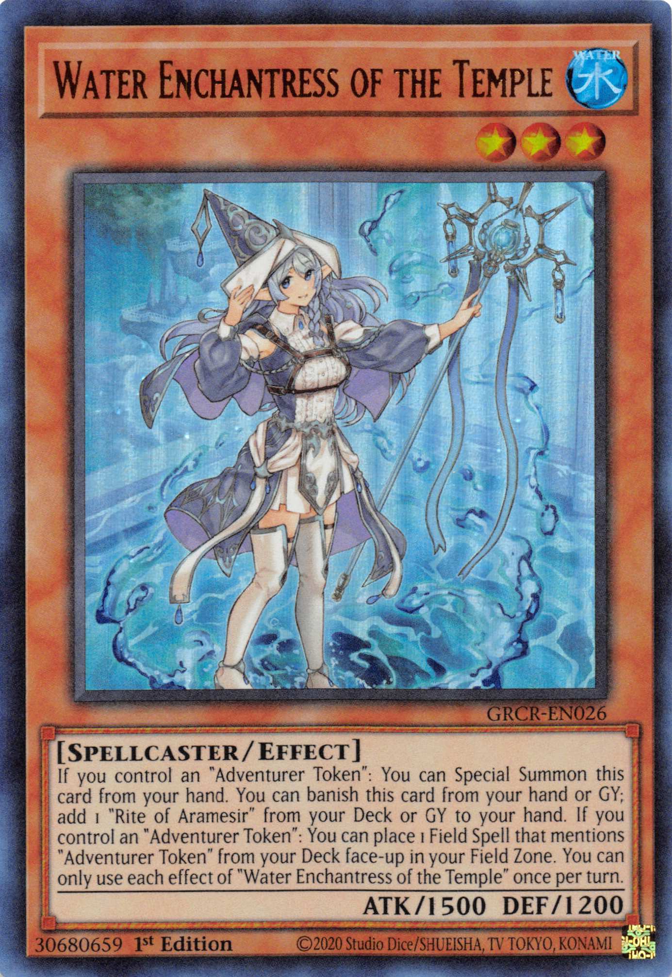 Water Enchantress of the Temple [GRCR-EN026] Ultra Rare | Good Games Adelaide SA