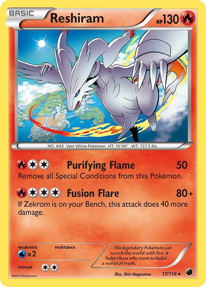 Reshiram 17/116 (Plasma Freeze)  - Reverse Holofoil | Good Games Adelaide SA