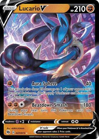 Lucario V 027 073 Non Holo 27/73 (Deck Exclusives)  | Good Games Adelaide SA