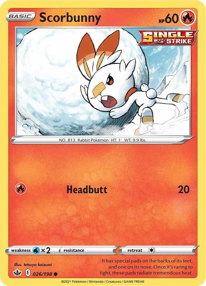 Scorbunny 026/198 (SWSH06: Chilling Reign)  | Good Games Adelaide SA