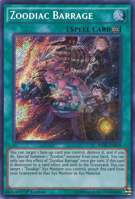 Zoodiac Barrage [RATE-EN059] Secret Rare | Good Games Adelaide SA