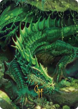 Adult Green Dragon Art Card Gold Stamped Signature 1 (Art Series: Commander Legends: Battle for Baldur's Gate)  | Good Games Adelaide SA