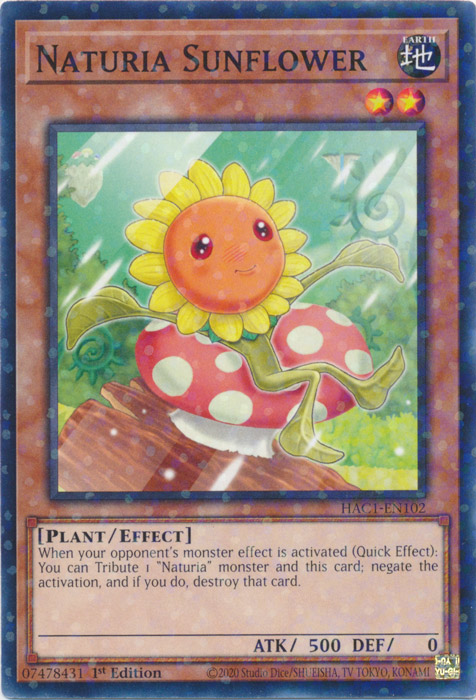 Naturia Sunflower (Duel Terminal) [HAC1-EN102] Parallel Rare | Good Games Adelaide SA