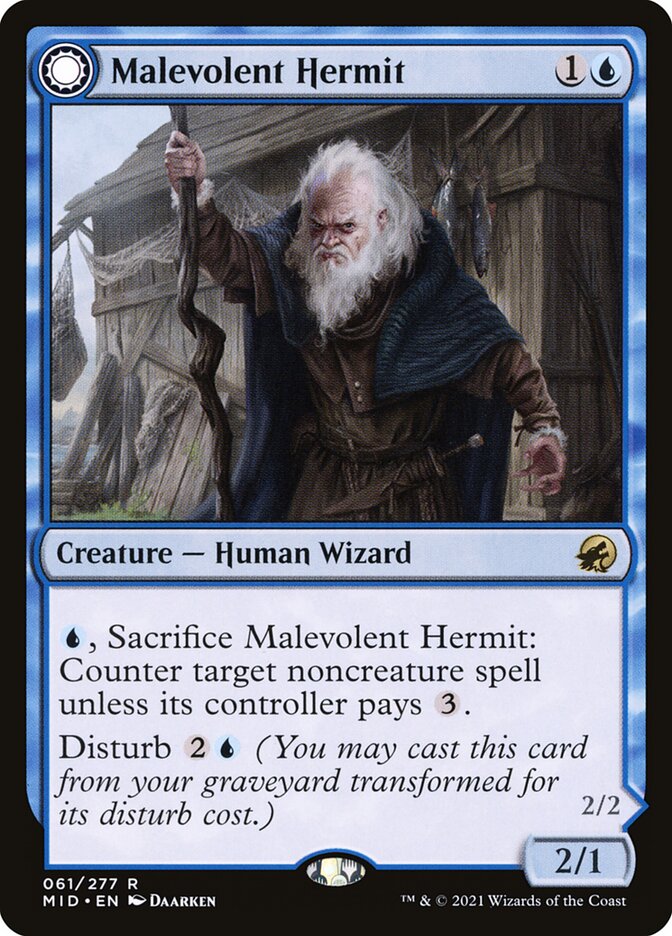 Malevolent Hermit 61 (Innistrad: Midnight Hunt)  - Foil | Good Games Adelaide SA