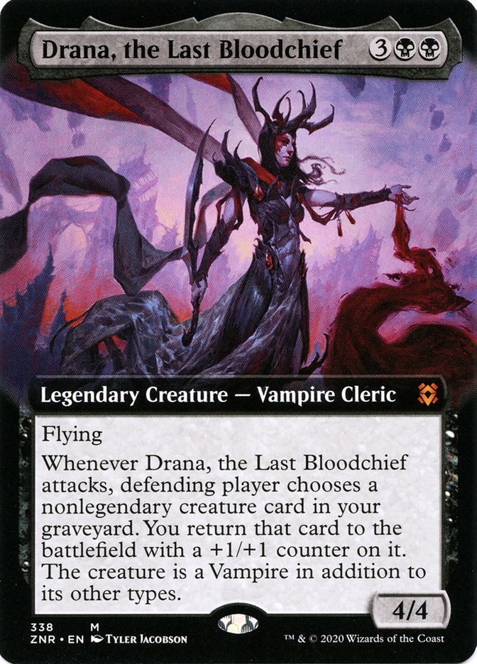 Drana, the Last Bloodchief (Extended Art) [Zendikar Rising] | Good Games Adelaide SA