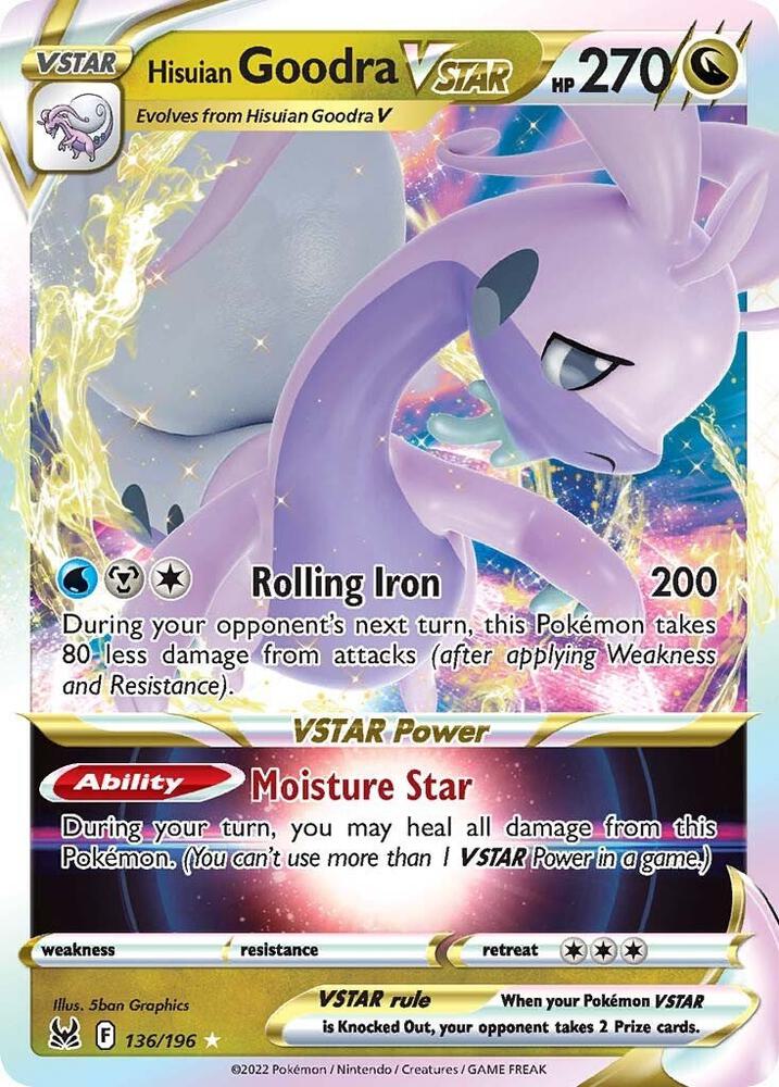 Hisuian Goodra VSTAR 136/196 (SWSH11: Lost Origin)  - Holofoil | Good Games Adelaide SA