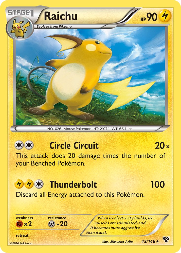 Raichu (43/146) (Battle Arena Deck Exclusive) (Theme Deck Exclusive) [XY: Base Set] | Good Games Adelaide SA
