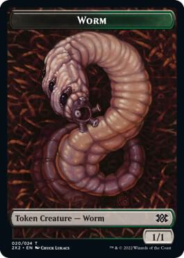 Worm Knight Double Sided Token 20 // 5 (Double Masters 2022)  - Foil | Good Games Adelaide SA