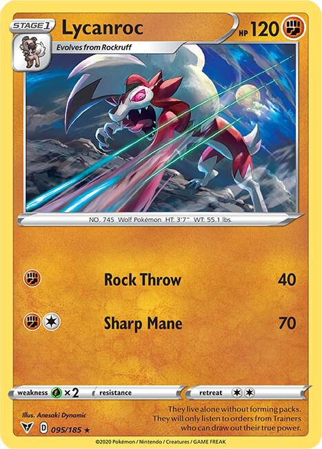 Lycanroc 095/185 (SWSH04: Vivid Voltage)  - Reverse Holofoil | Good Games Adelaide SA