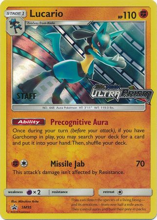 Lucario (SM95) (Staff Prerelease Promo) [Sun & Moon: Black Star Promos] | Good Games Adelaide SA