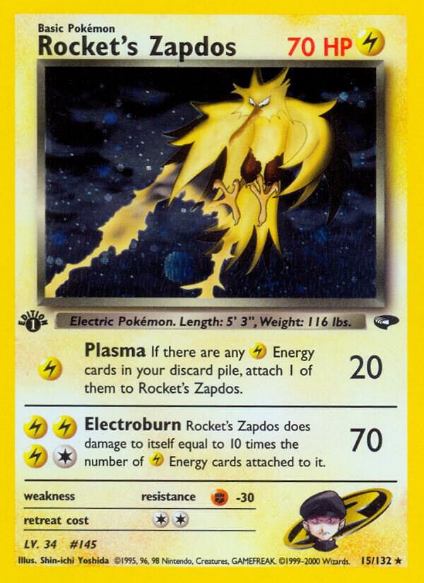 Rockets Zapdos 015/132 (Gym Challenge)  - 1st Edition Holofoil | Good Games Adelaide SA