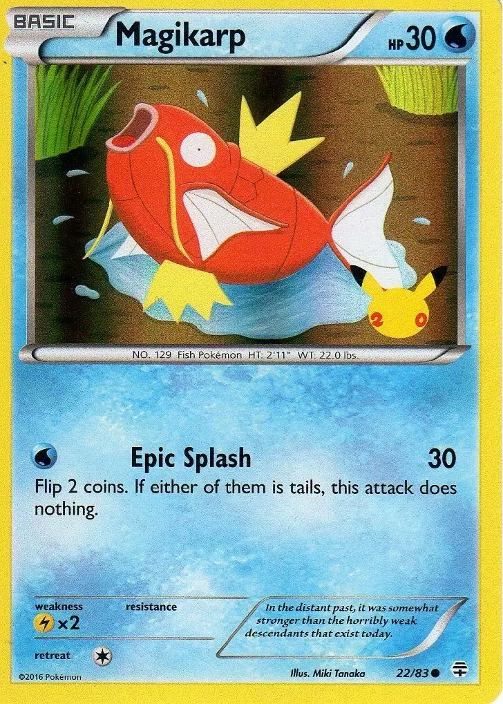 Magikarp (22/83) (20th Anniversary Stamp) [XY: Generations] | Good Games Adelaide SA