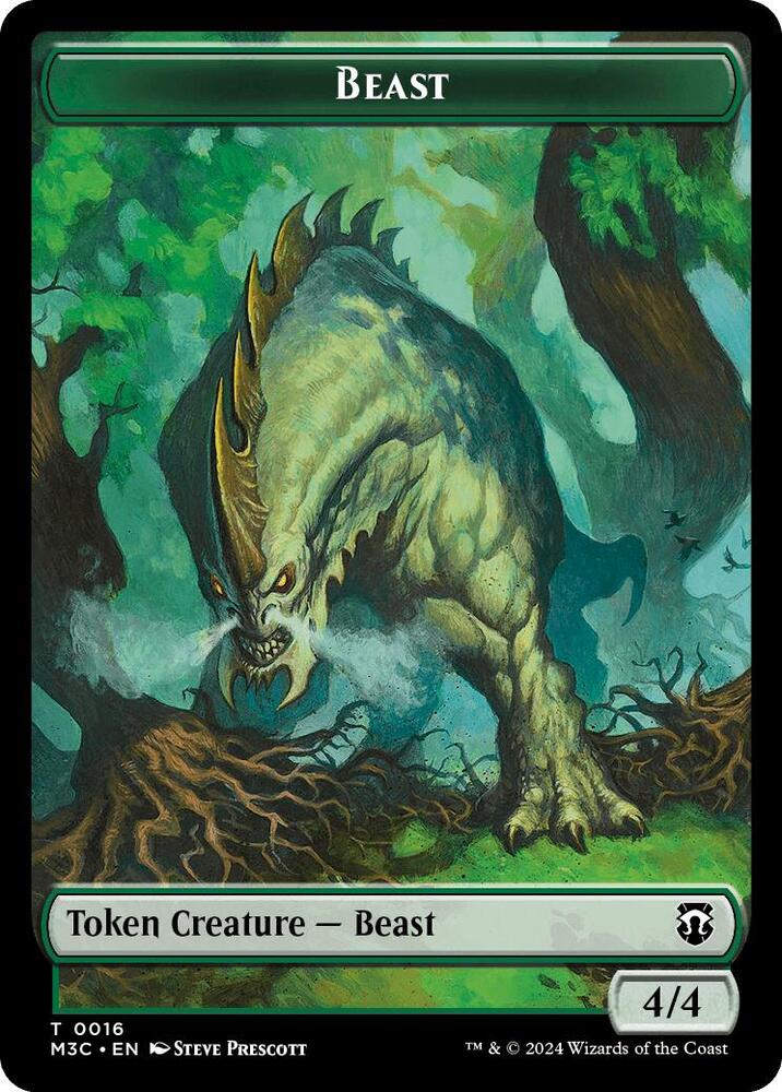 Beast 0016 Copy Double Sided Token 16 // 1 (Commander: Modern Horizons 3)  - Ripple Foil | Good Games Adelaide SA