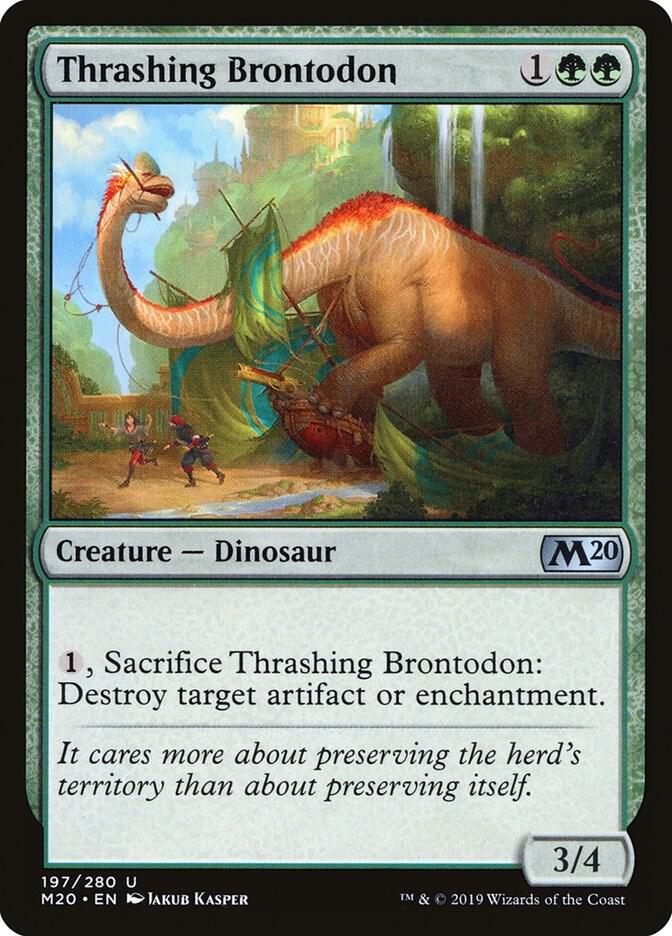 Thrashing Brontodon 197 (Core Set 2020)  - Foil | Good Games Adelaide SA