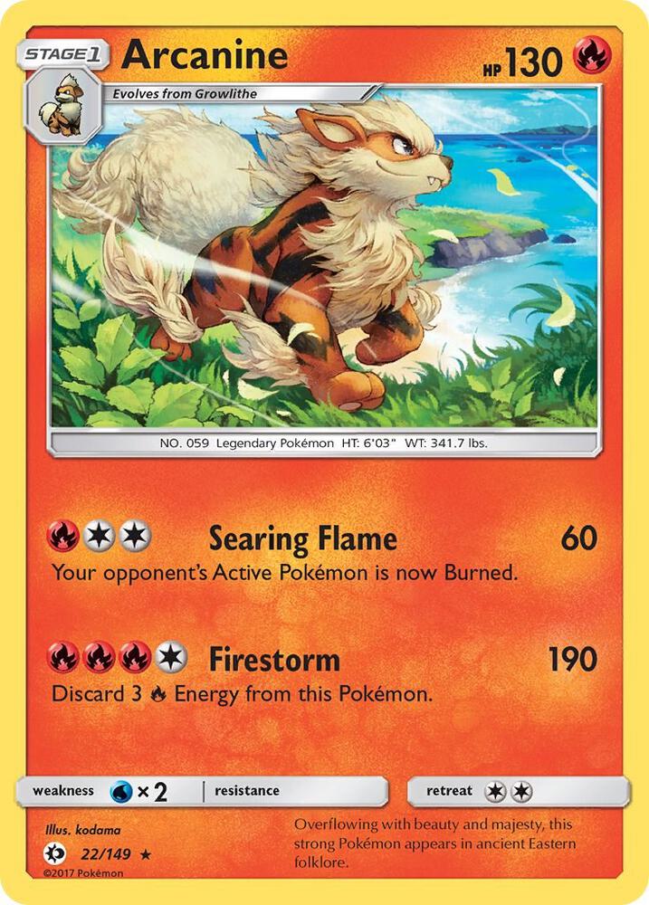 Arcanine 22/149 (SM Base Set)  - Holofoil | Good Games Adelaide SA