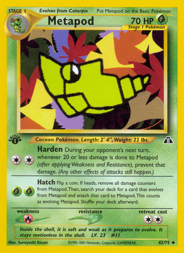 Metapod (42/75) [Neo Discovery 1st Edition] | Good Games Adelaide SA
