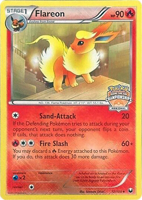 Flareon 12 108 Regional Championships 012/108 (League & Championship Cards)  - Reverse Holofoil | Good Games Adelaide SA